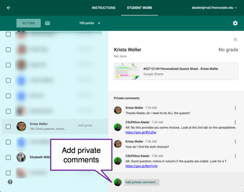 Google Classroom: Leave Feedback Screenshots - Teacher Tech with Alice ...