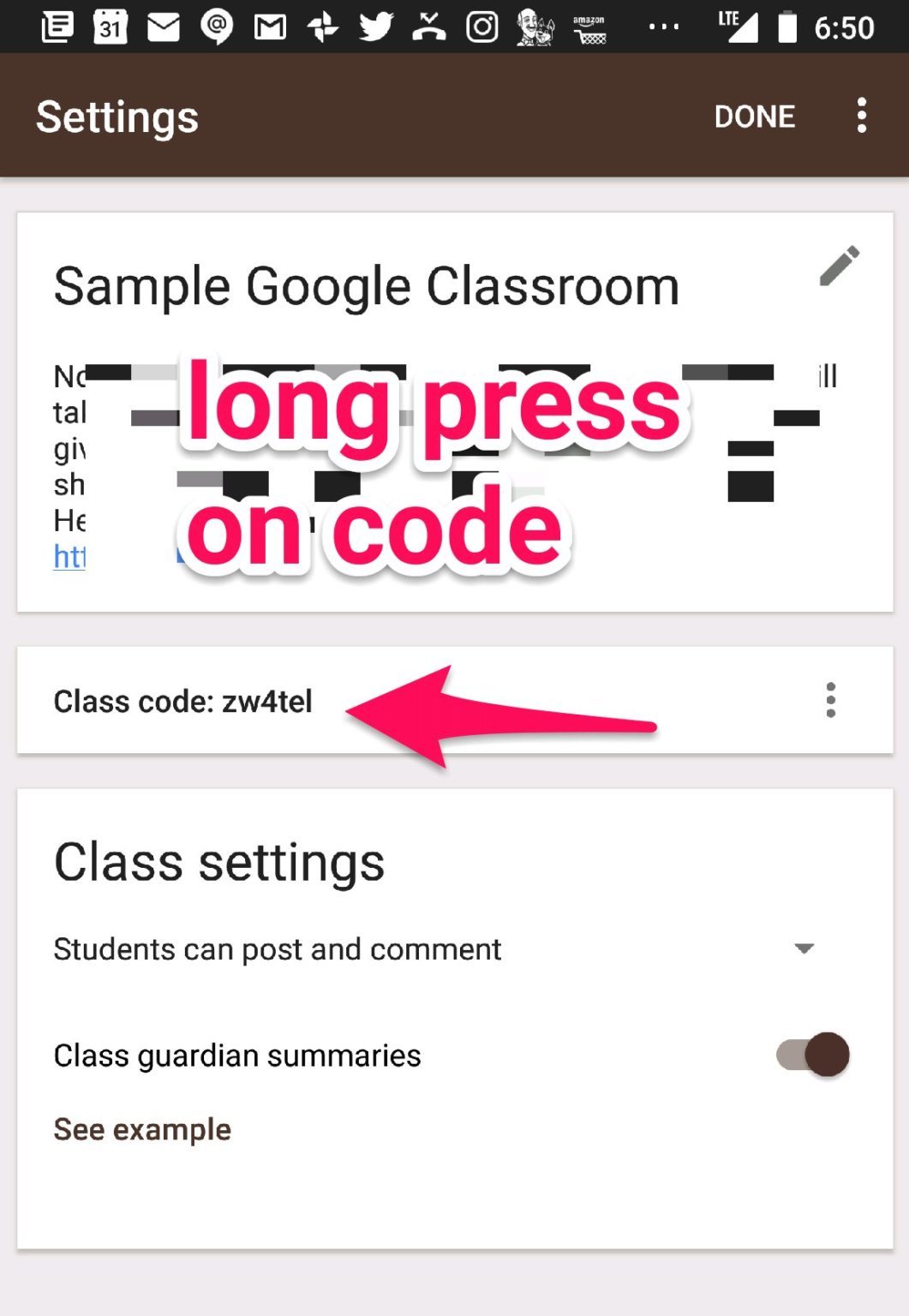 Google Classroom: Copy Class Code on Web and Mobile - Teacher Tech with ...