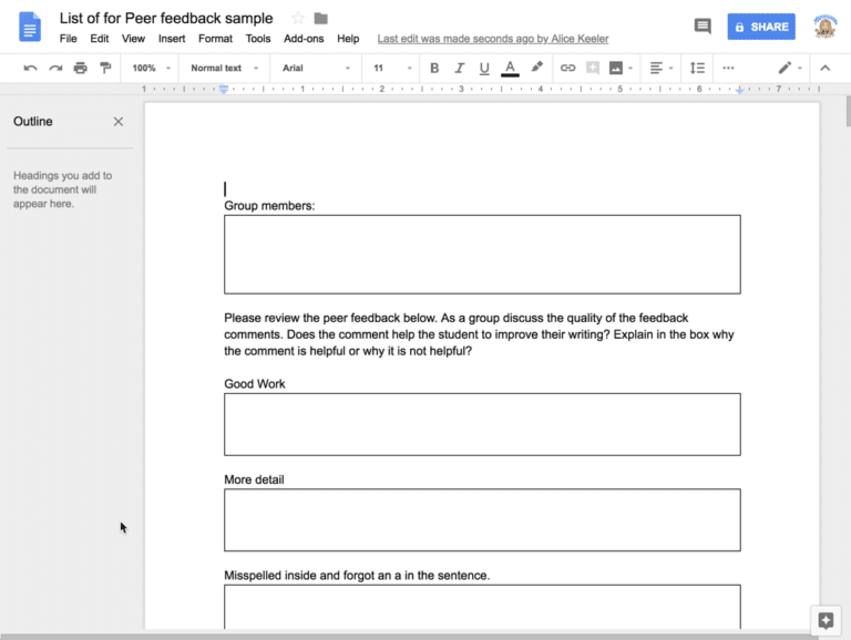 Teach Students How to Give Peer Feedback - Teacher Tech with Alice Keeler