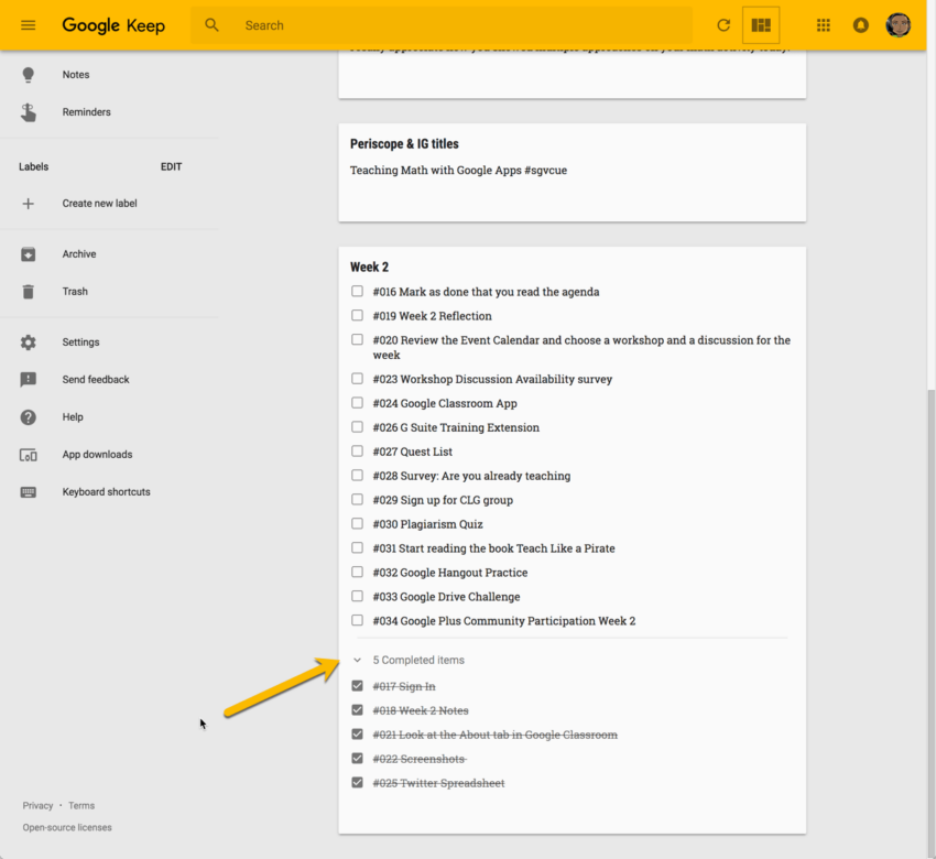 Google Keep: Toggle List View - Teacher Tech with Alice Keeler