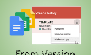 Make a copy from Version History