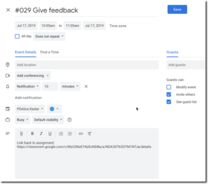 Google Classroom: Remind Yourself to Give Feedback - Teacher Tech with ...