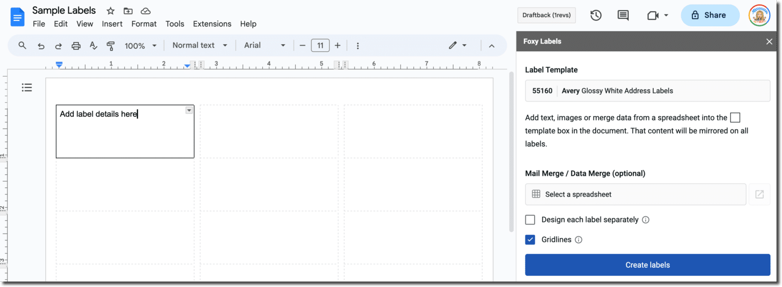 Free: Create Avery Address Labels in Google Docs