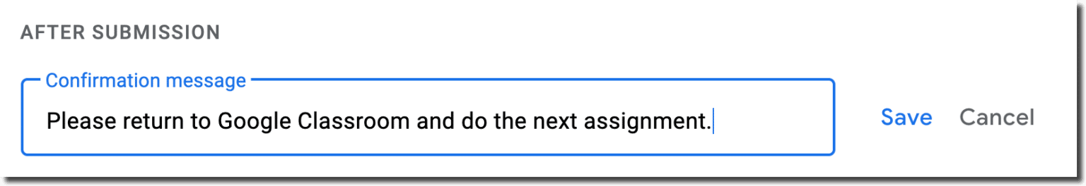 Google Form Completion Message Google Forms: Setting the Confirmation Message - Teacher Tech with ...