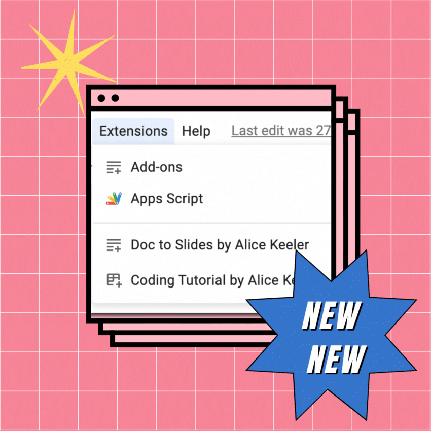 New! Extensions Menu in Google Docs - Teacher Tech with Alice Keeler