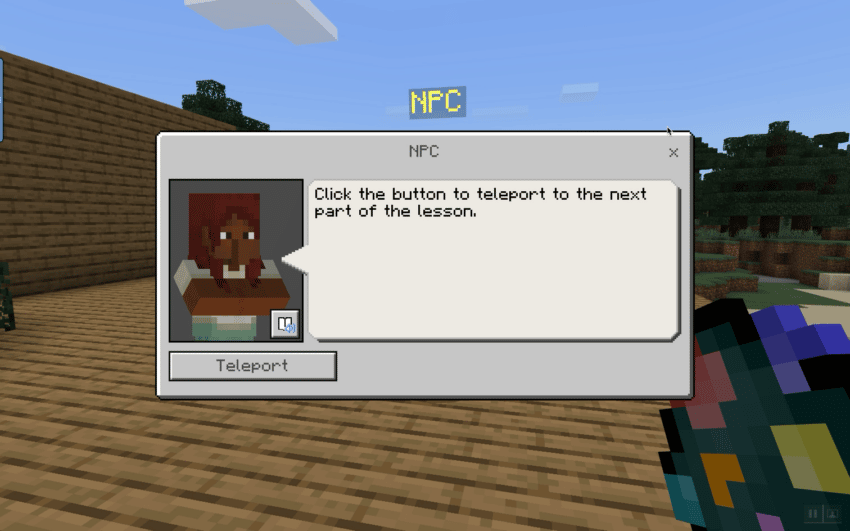 how to use NPC's to teleport in Minecraft.