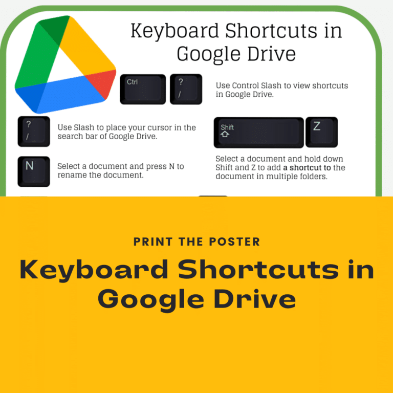 Keyboard Shortcuts in Google Drive - Teacher Tech with Alice Keeler