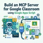 Build an MCP Server for Google Classroom using Google Apps Script. Image of a robot and the Google classroom logo